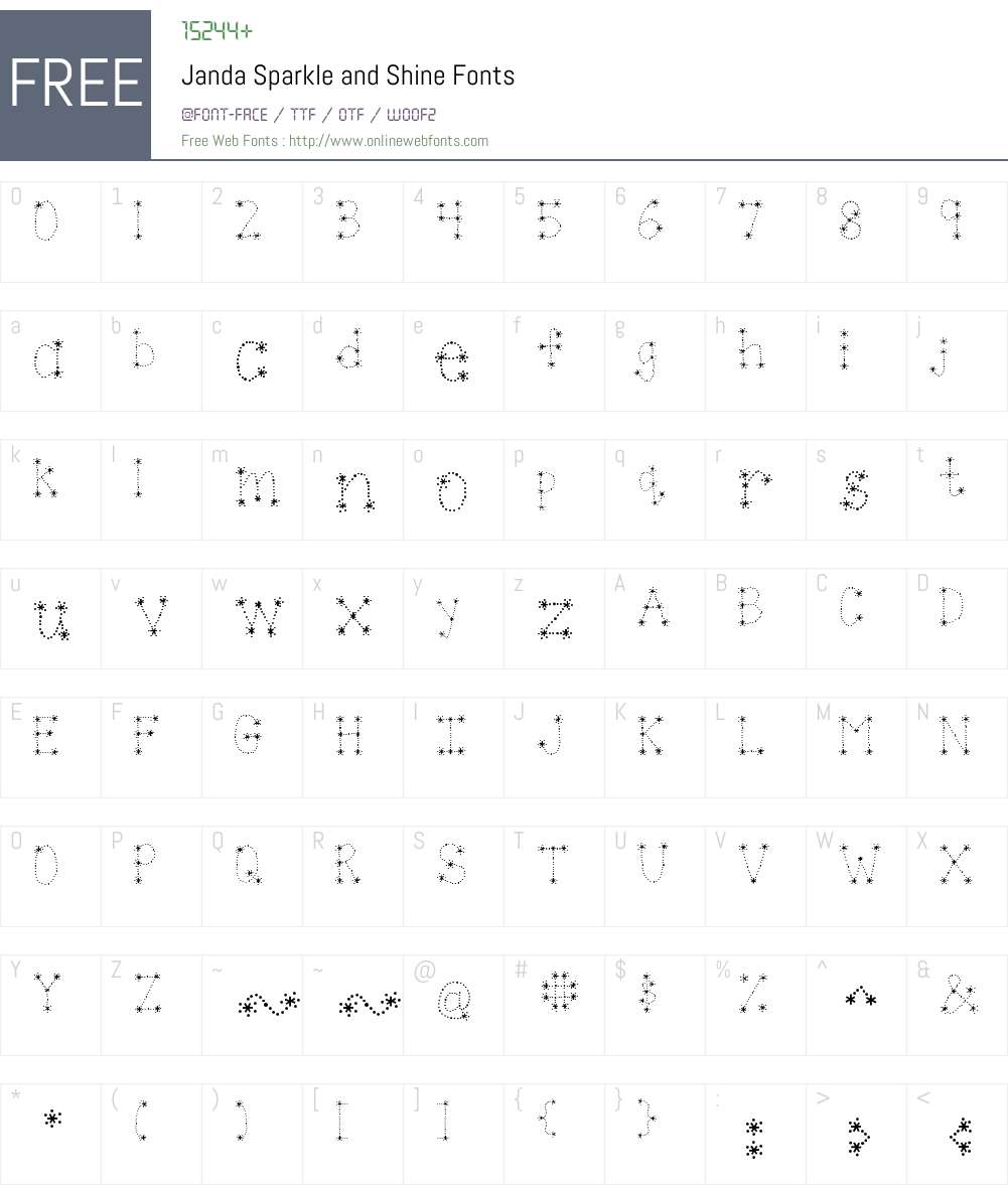 Janda Sparkle and Shine Font Screenshots