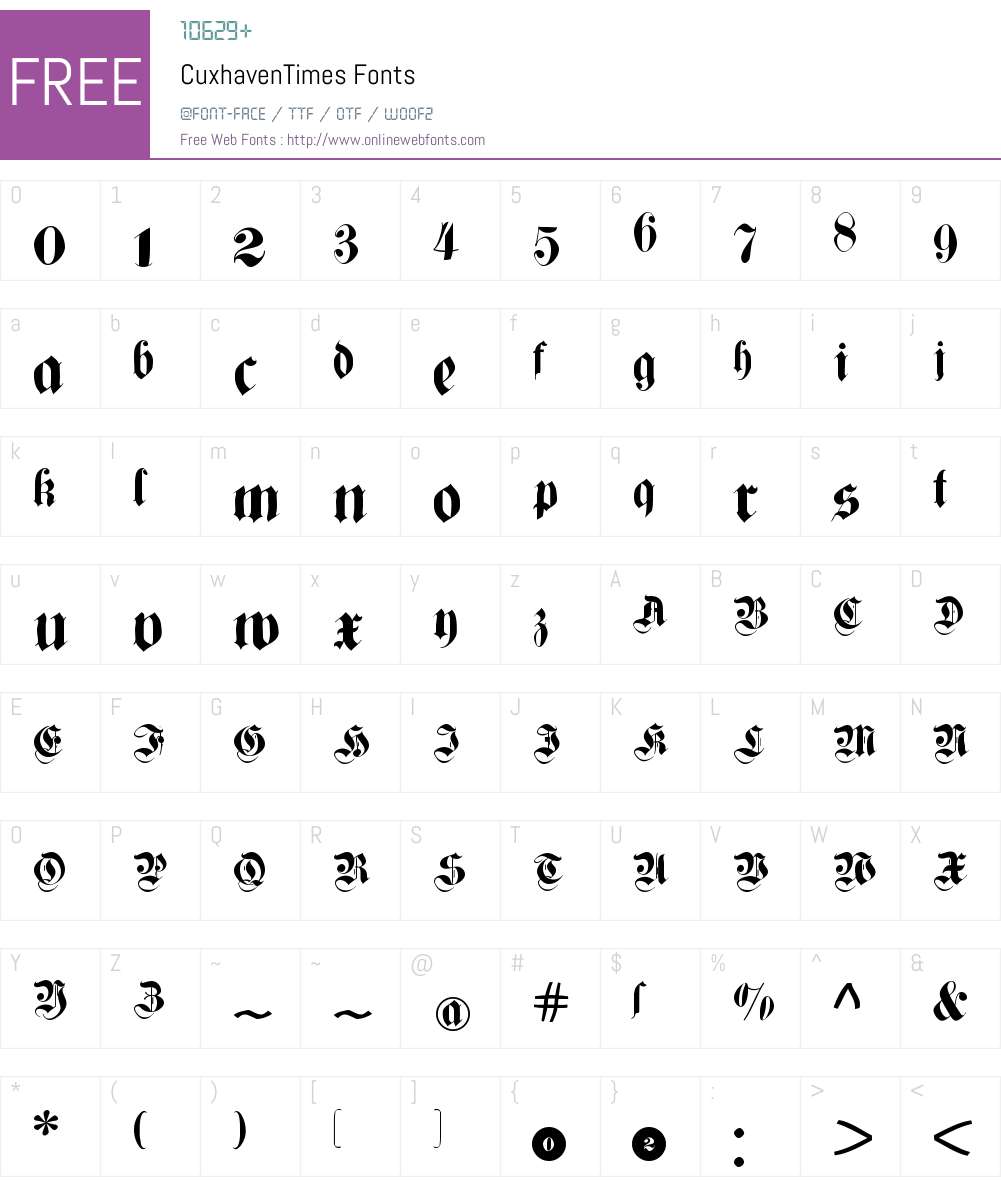 CuxhavenTimes Font Screenshots
