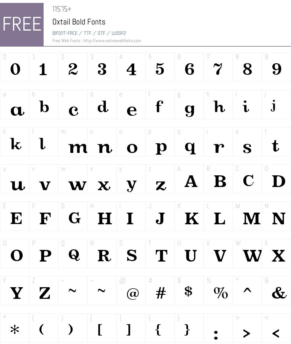Oxtail Font Screenshots