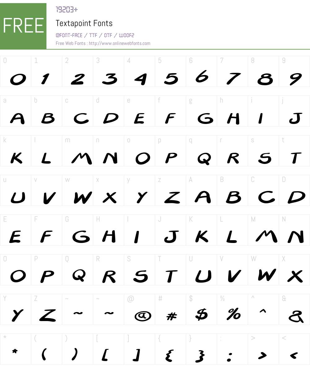 Textapoint Font Screenshots