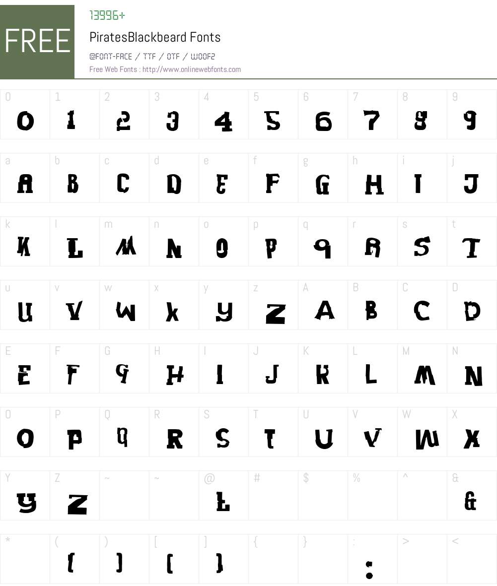 PiratesBlackbeard Font Screenshots