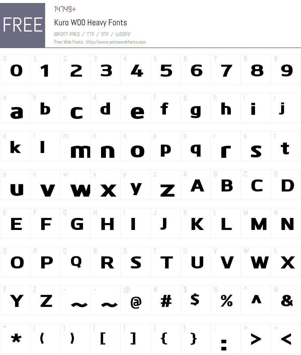 KuroW00-Heavy Font Screenshots