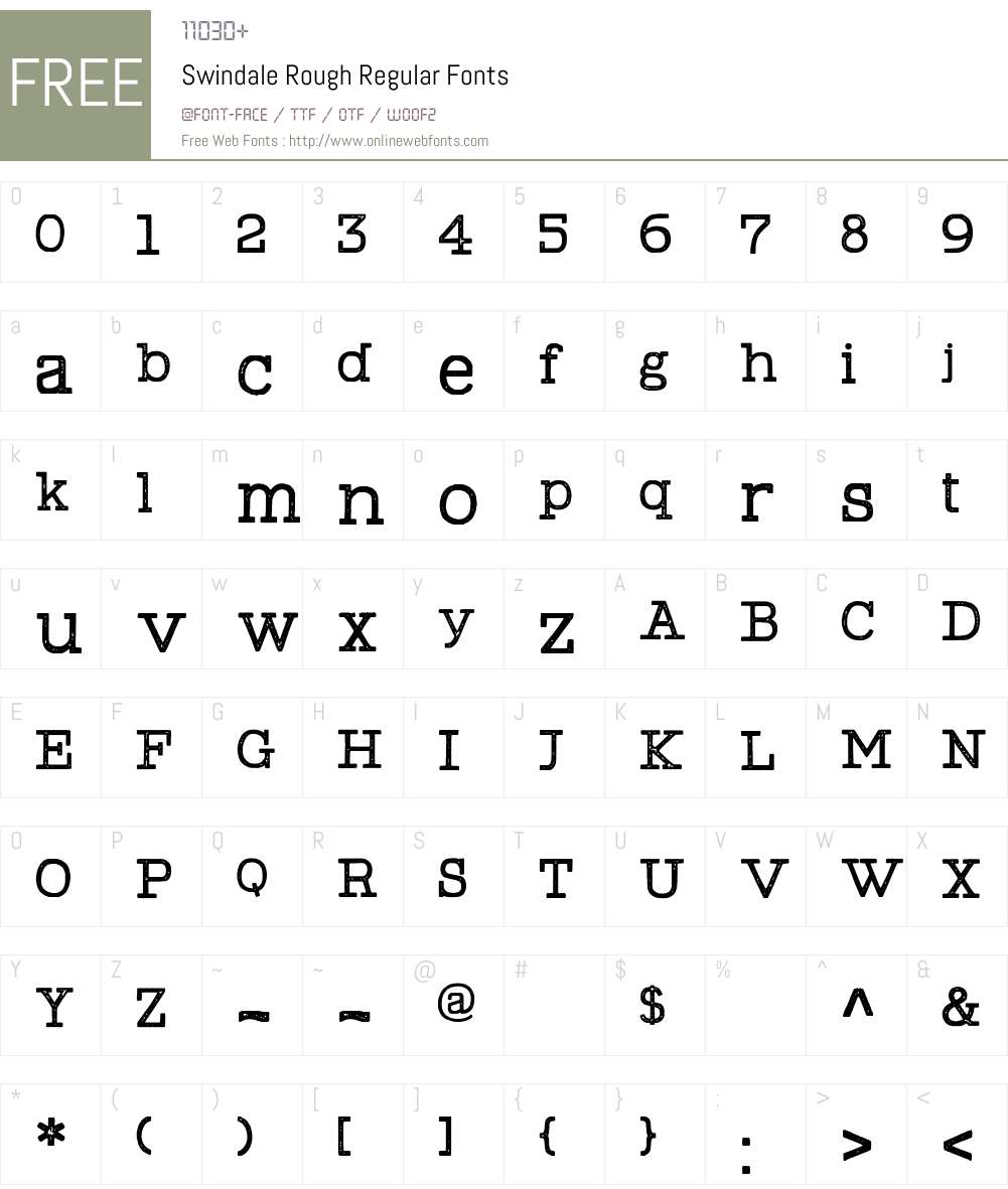 Swindale Rough Font Screenshots