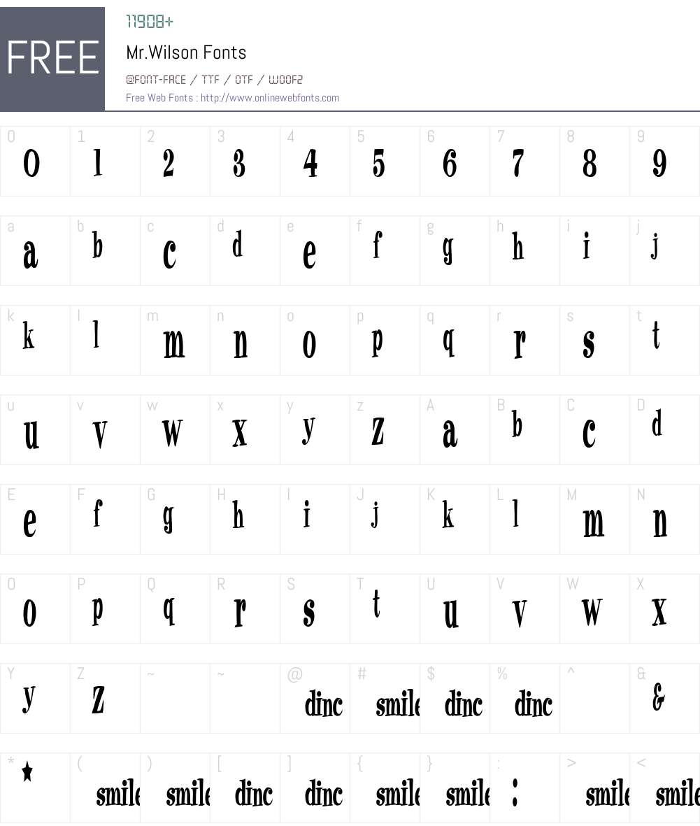 Mr.Wilson Font Screenshots