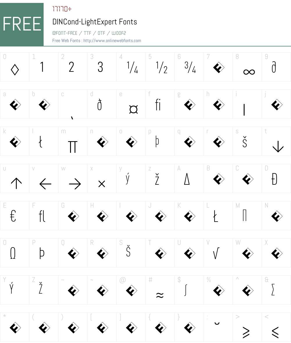 DINCond-LightExpert Font Screenshots