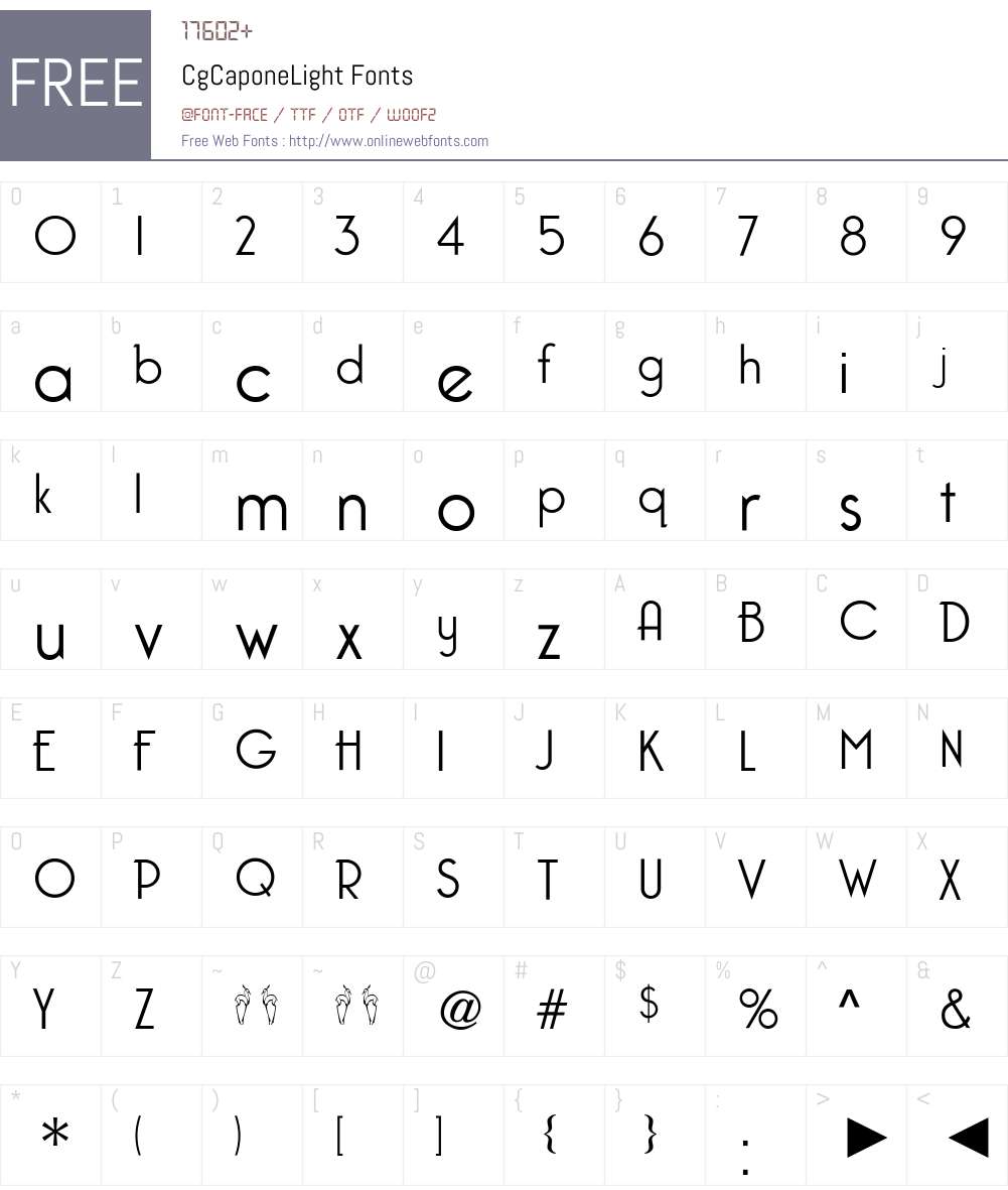 CgCaponeLight Font Screenshots