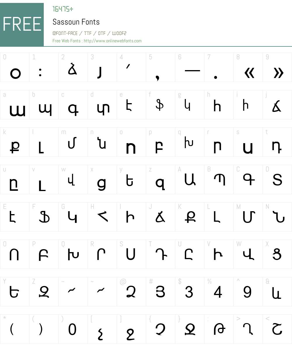Sassoun Font Screenshots