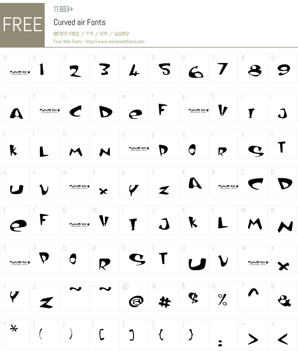Curved air Font Screenshots