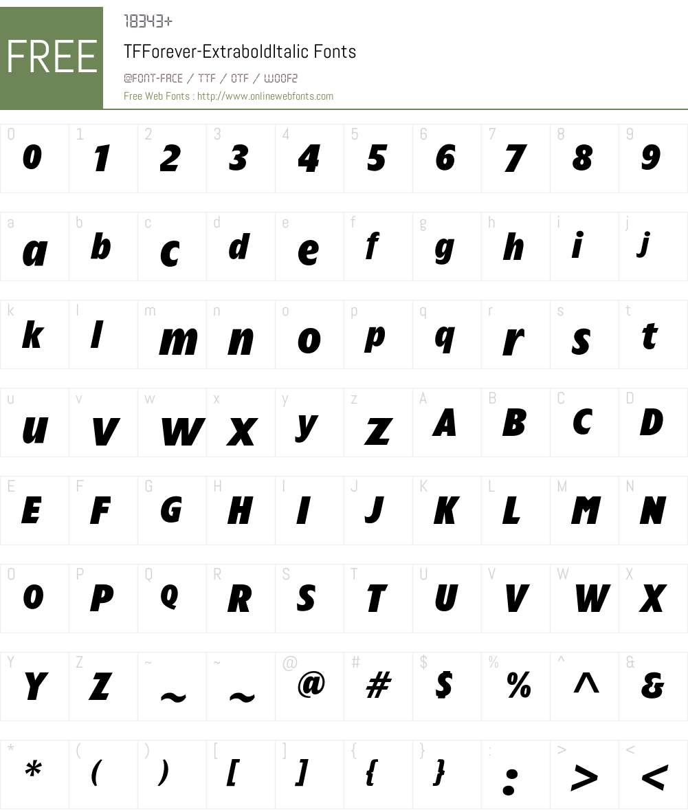TFForever Font Screenshots