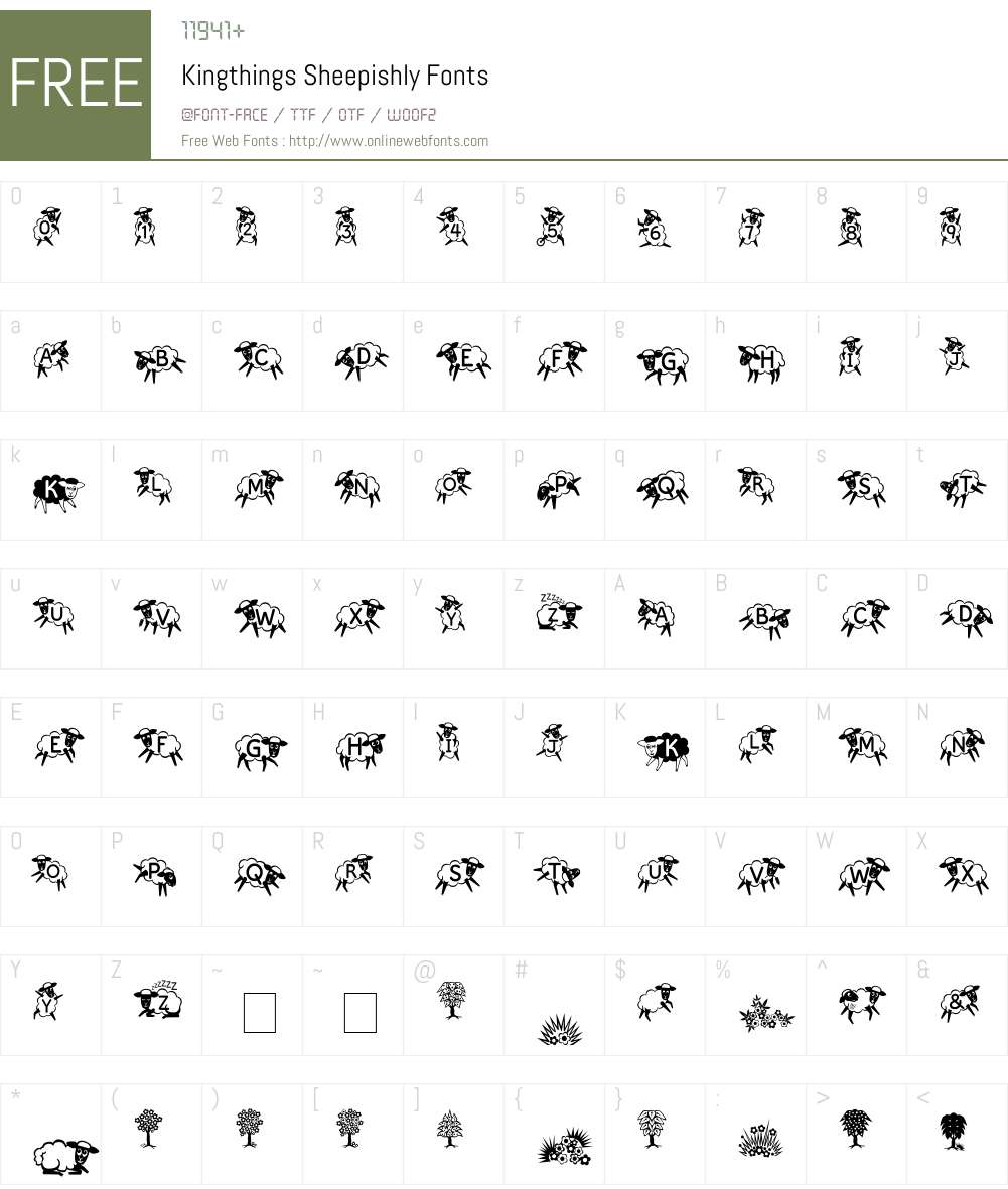 Kingthings Sheepishly Font Screenshots
