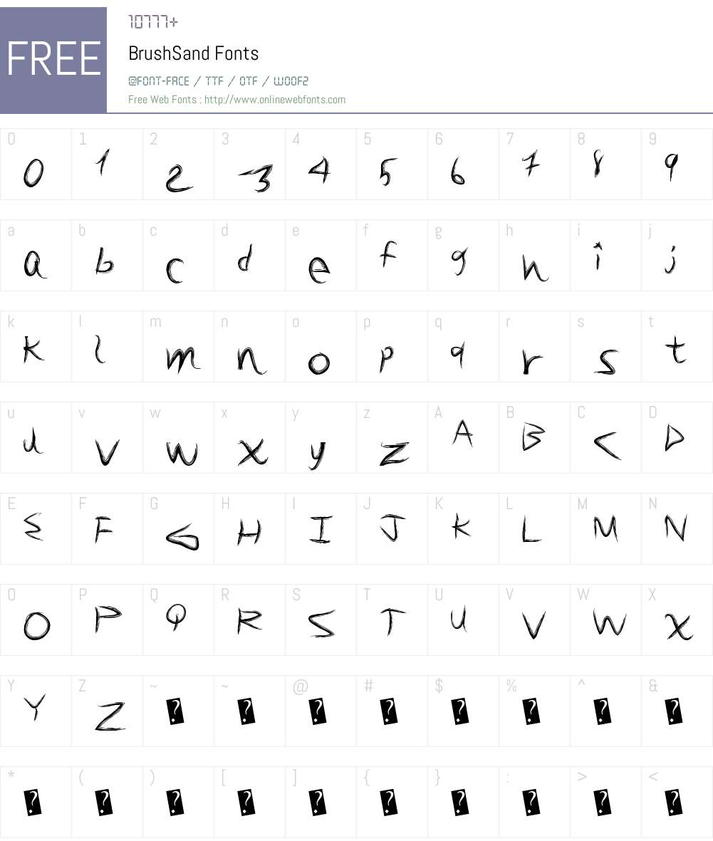 BrushSand Font Screenshots