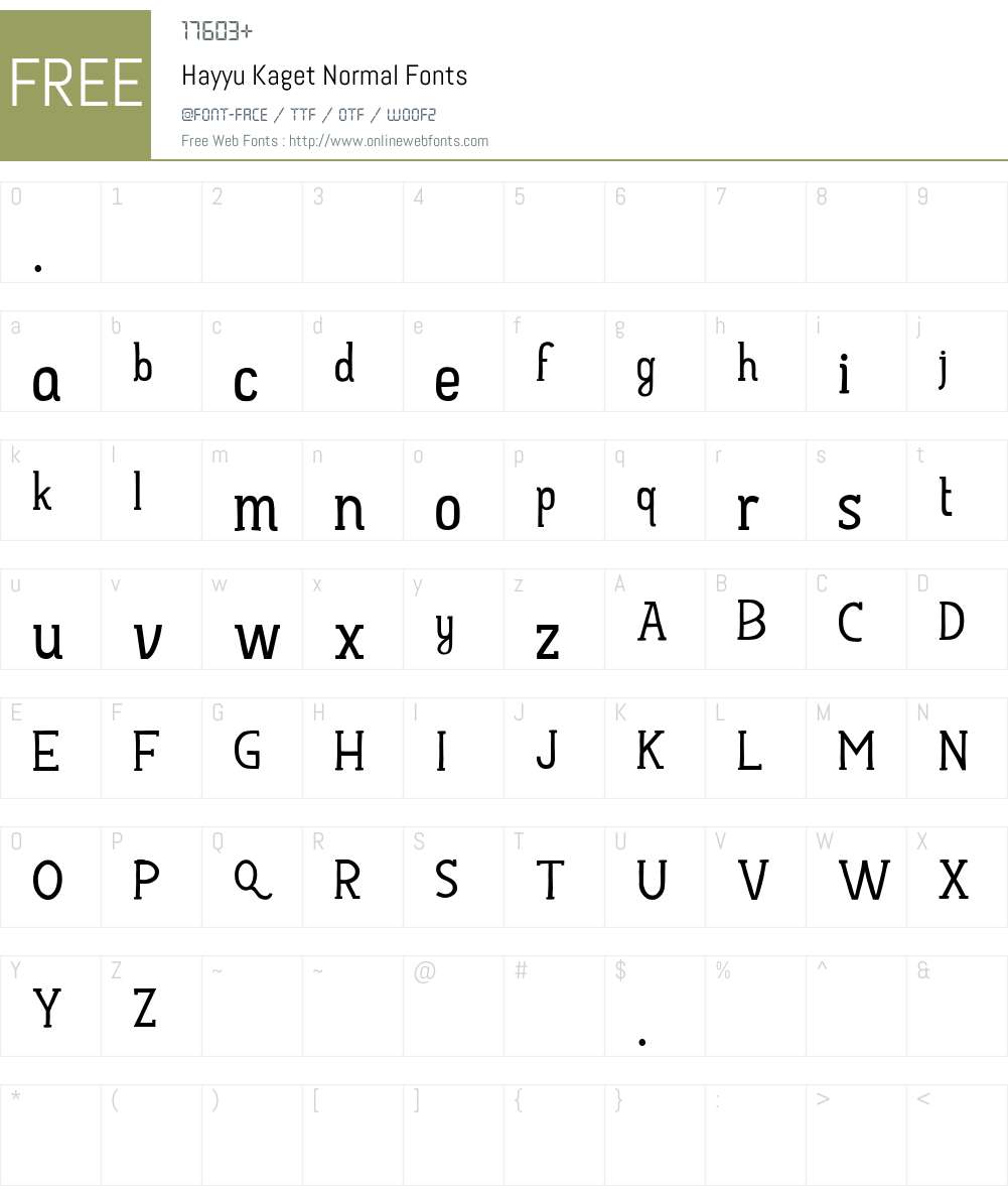Hayyu Kaget Font Screenshots