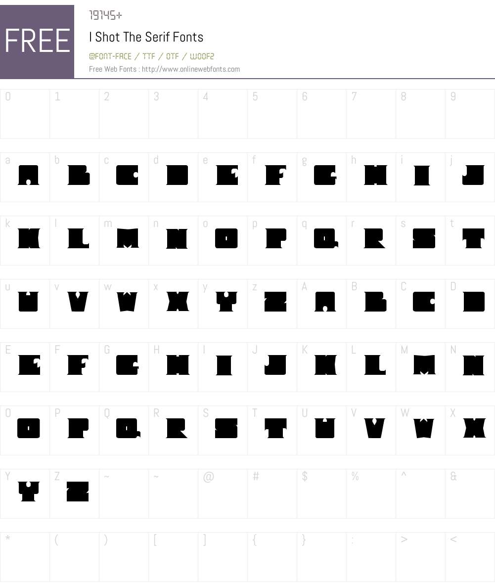 I Shot The Serif Font Screenshots