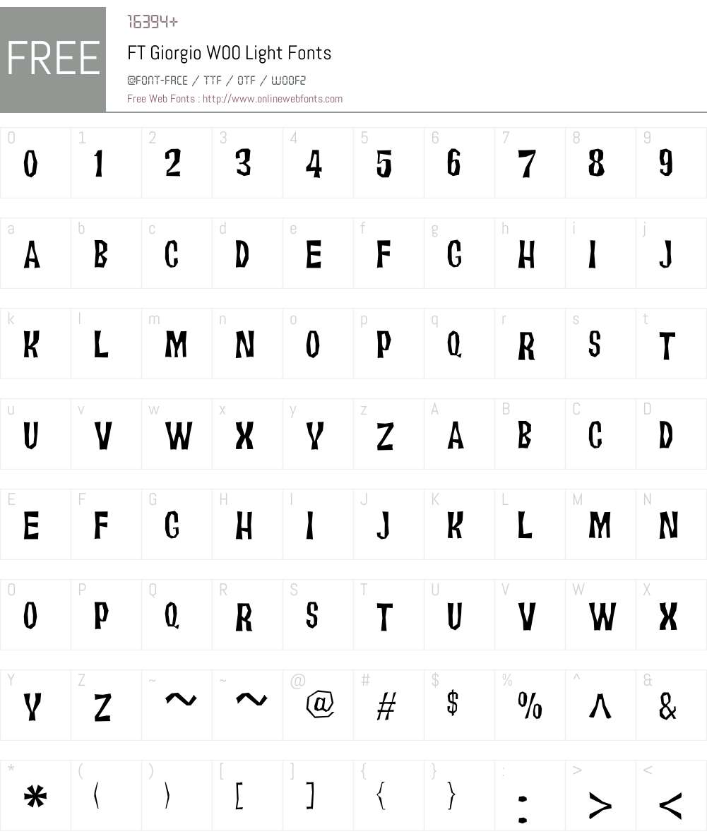 FTGiorgioW00-Light Font Screenshots