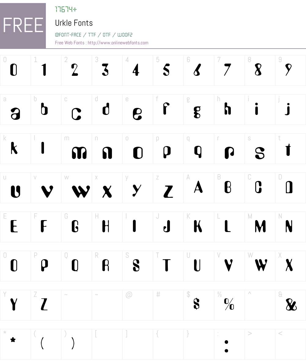 Urkle Font Screenshots