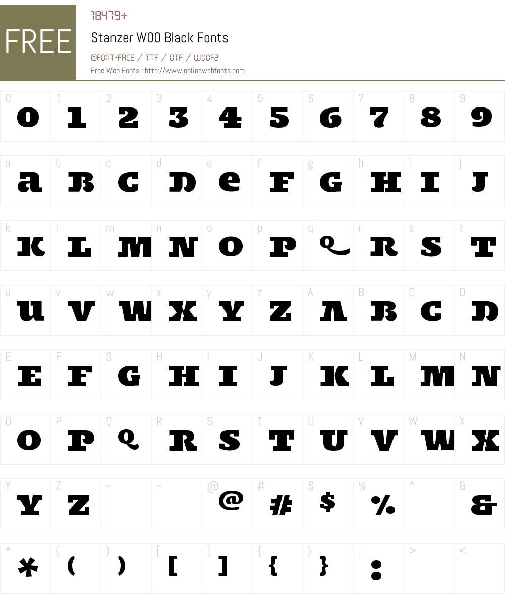 StanzerW00-Black Font Screenshots