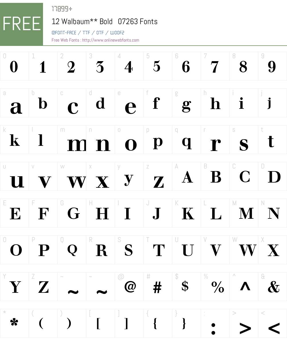 Walbaum Font Screenshots