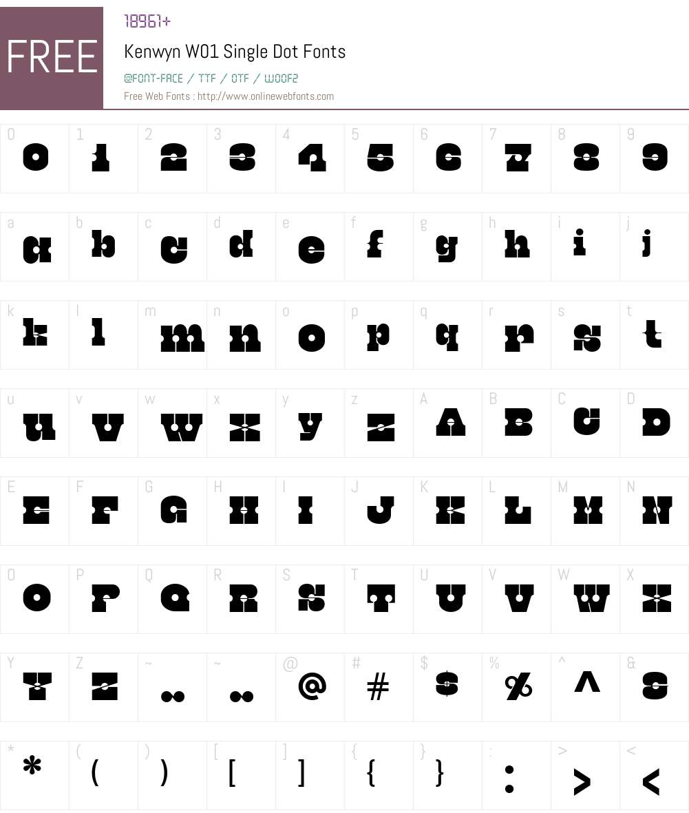 KenwynW01-SingleDot Font Screenshots