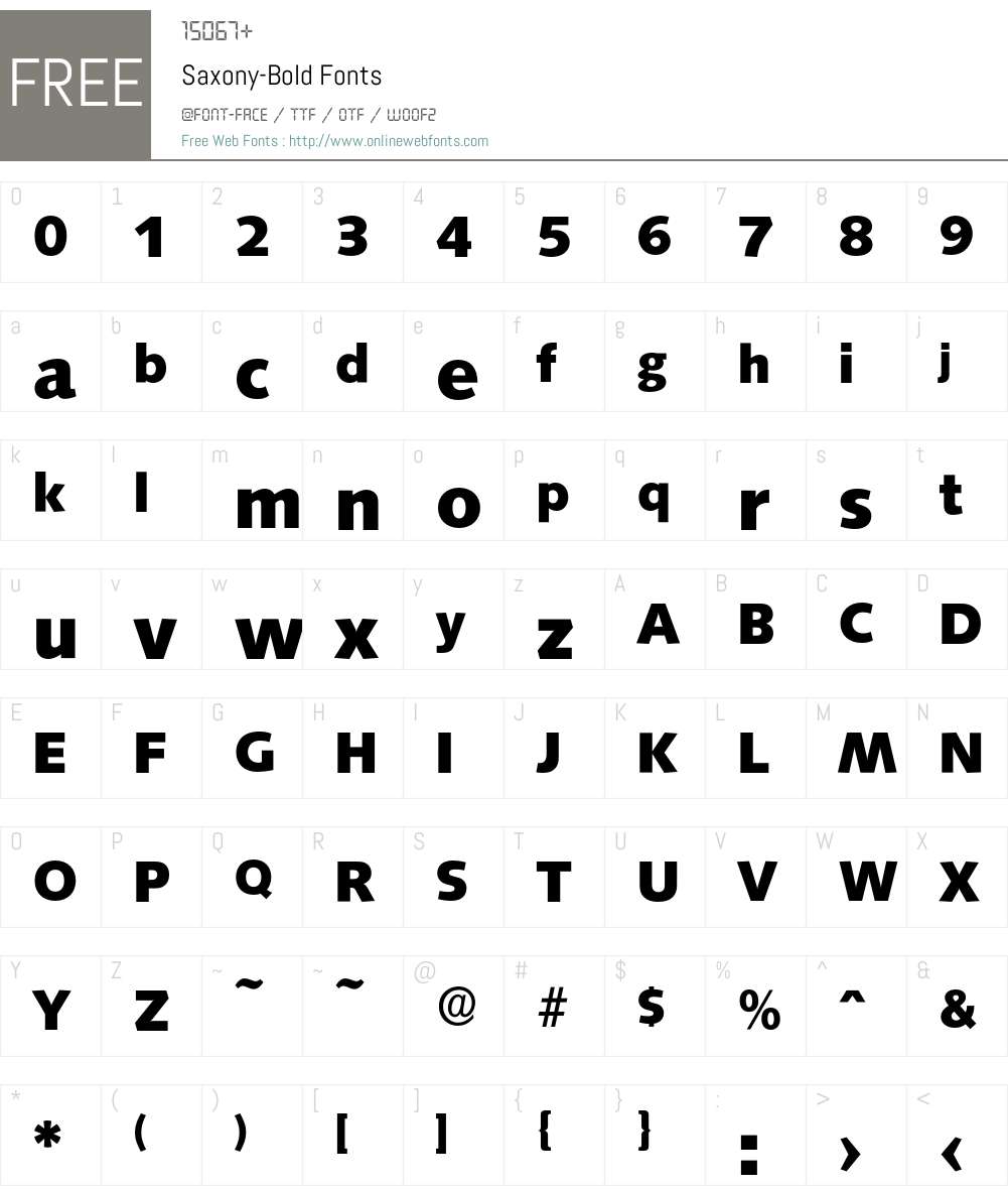 Saxony-Bold Font Screenshots