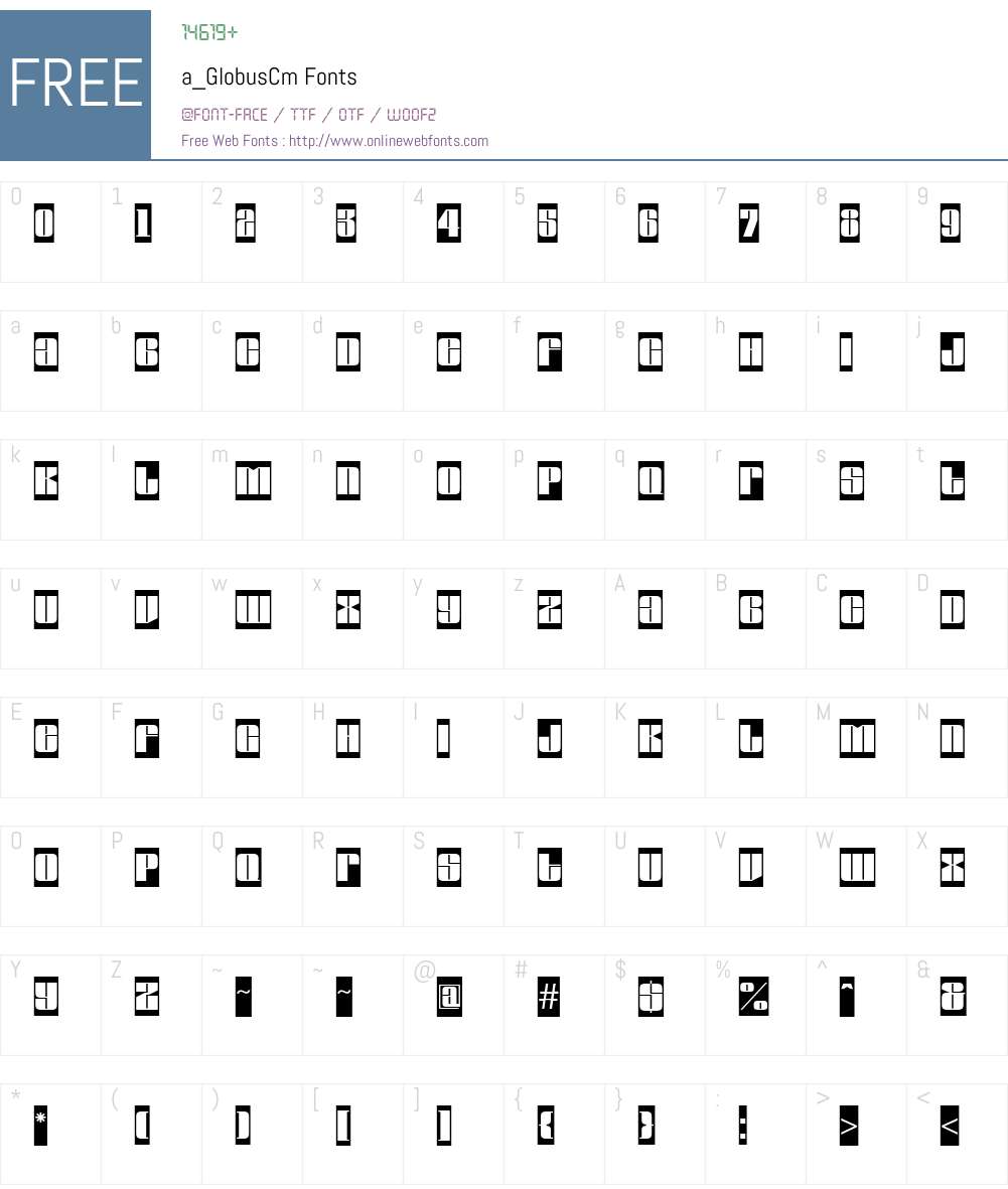 a_GlobusCm Font Screenshots