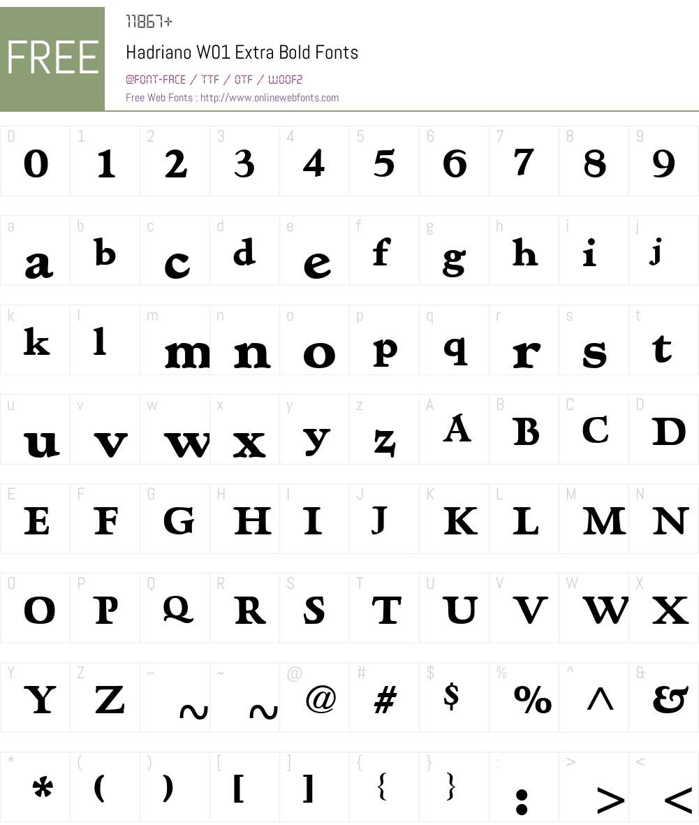 HadrianoW01-ExtraBold Font Screenshots