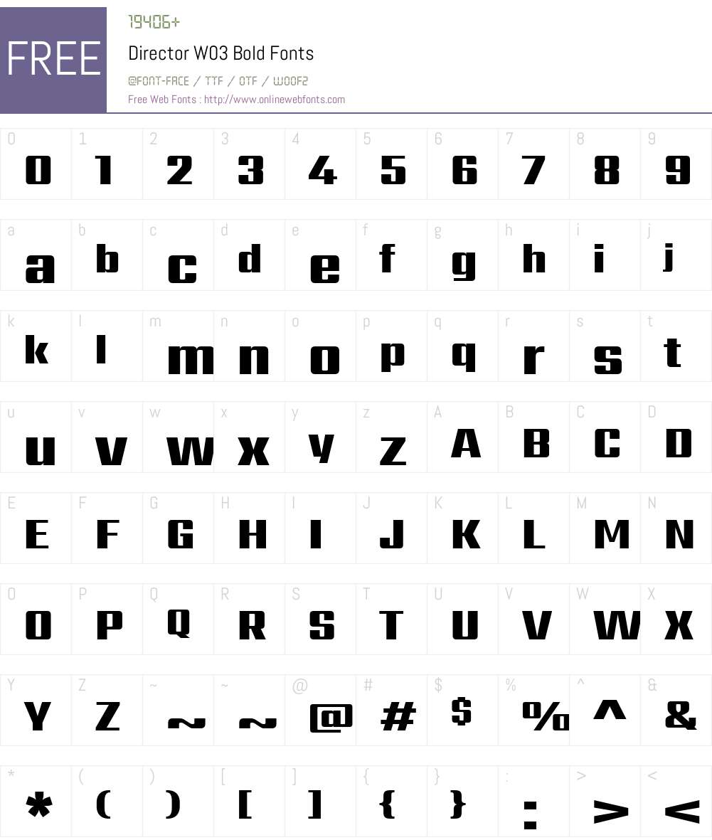 Director Font Screenshots