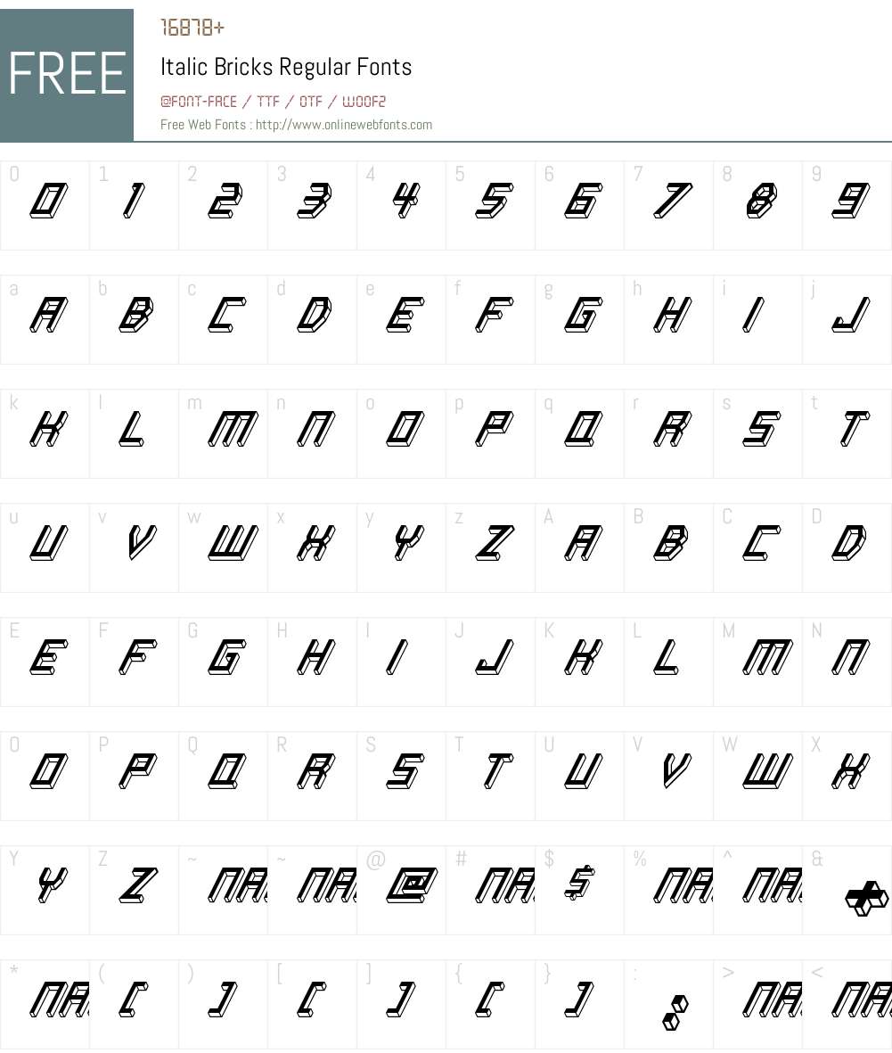 Italic Bricks Font Screenshots