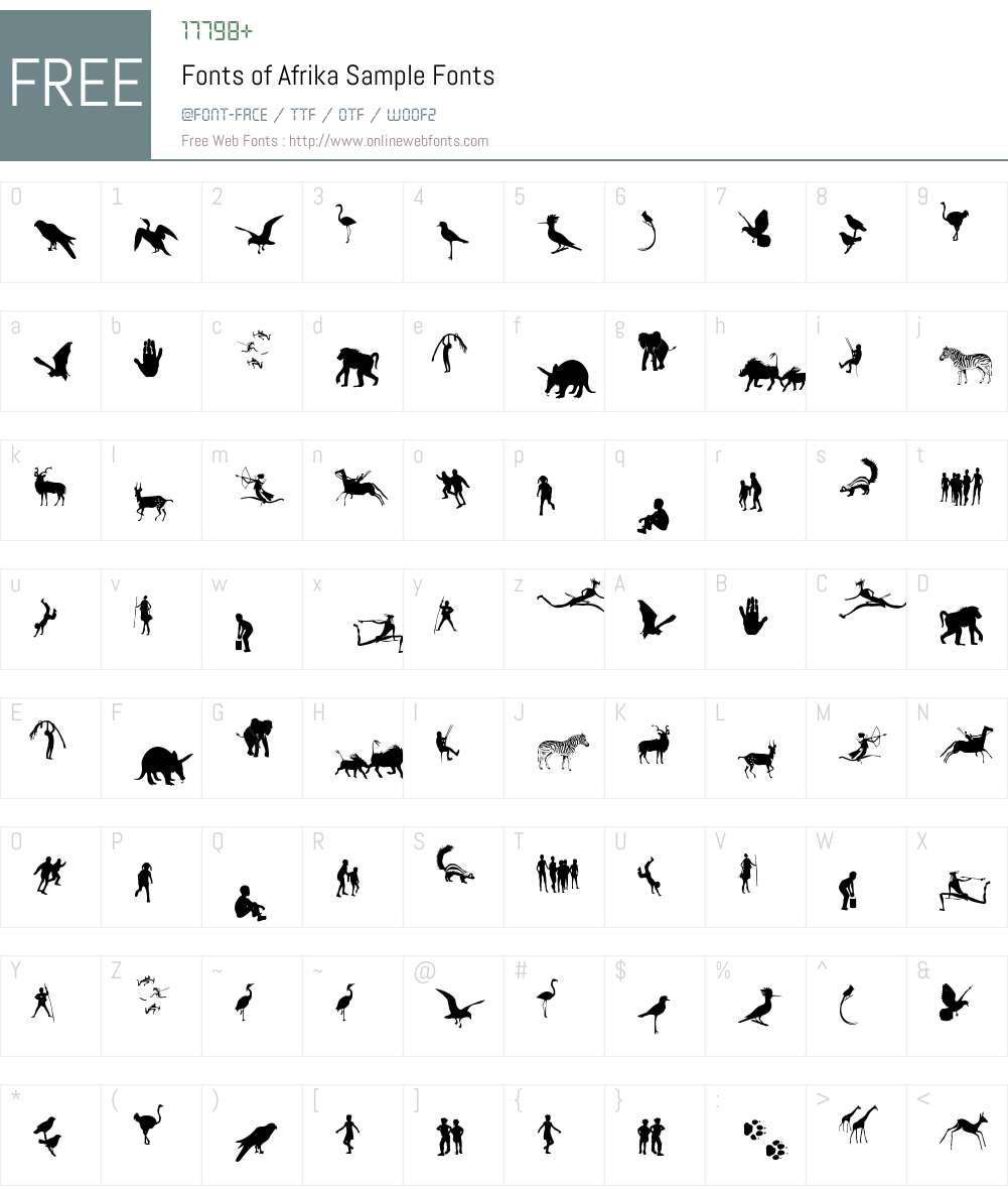 Fonts of Afrika Sample Font Screenshots