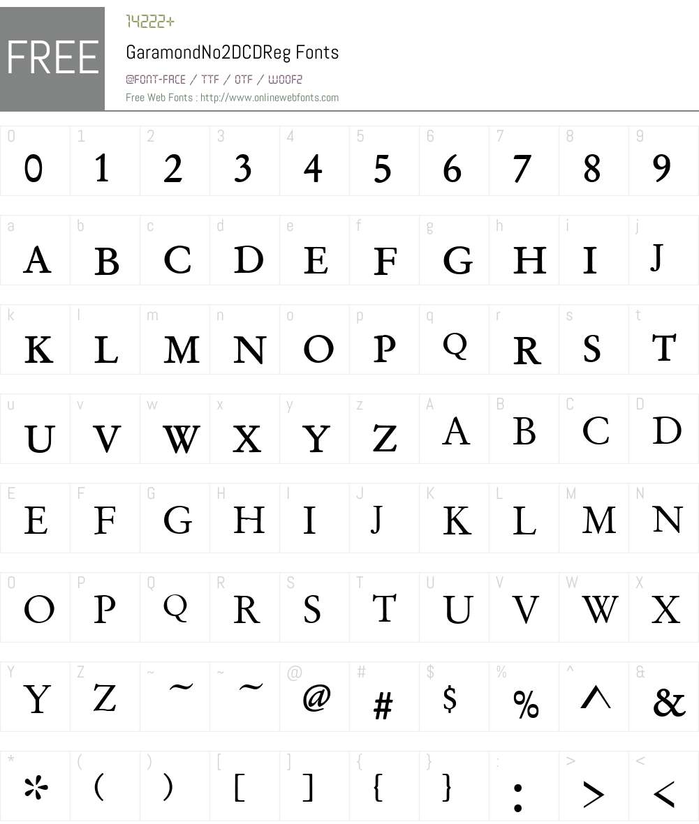 GaramondNo2DCDReg Font Screenshots