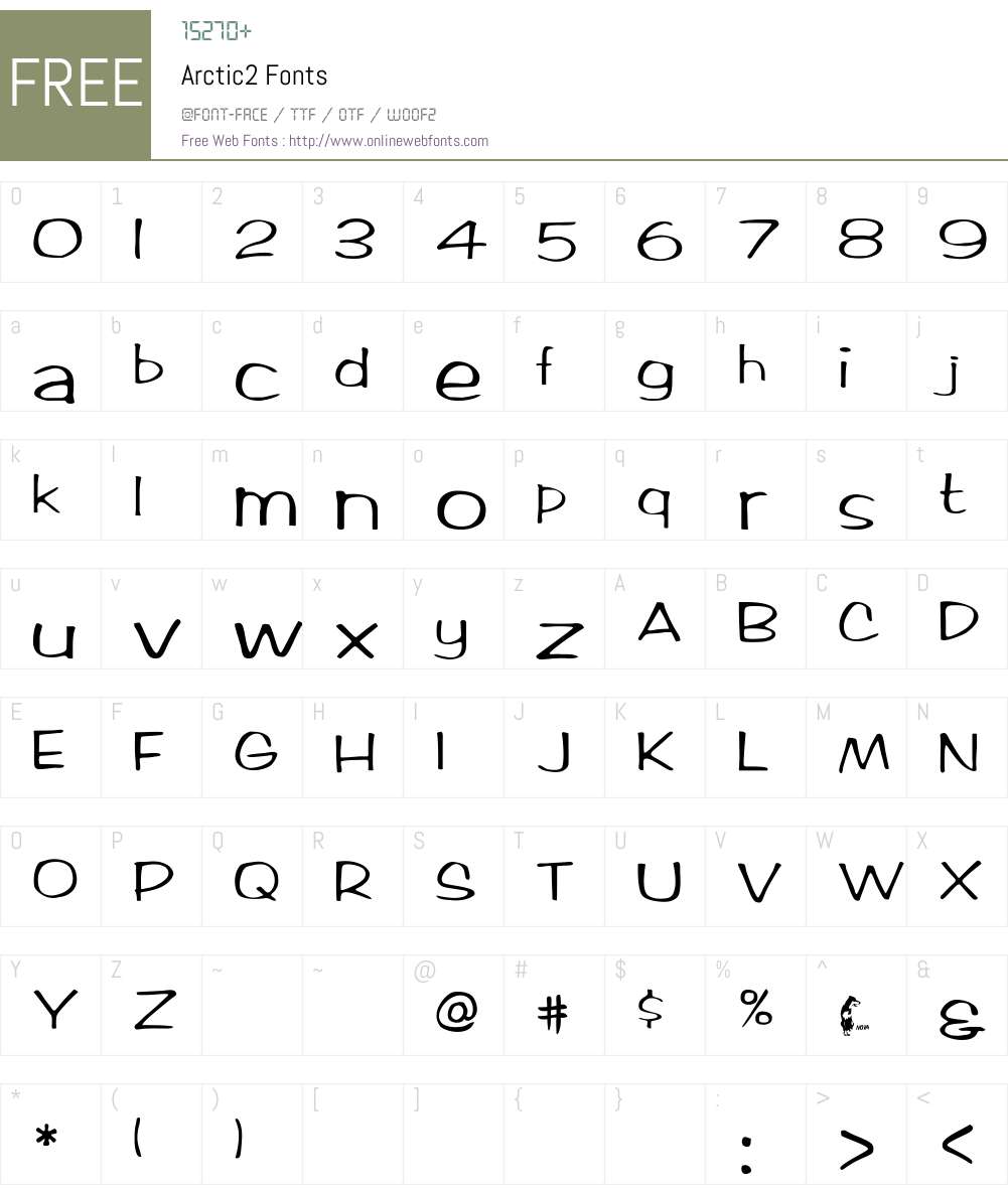 Arctic2 Font Screenshots