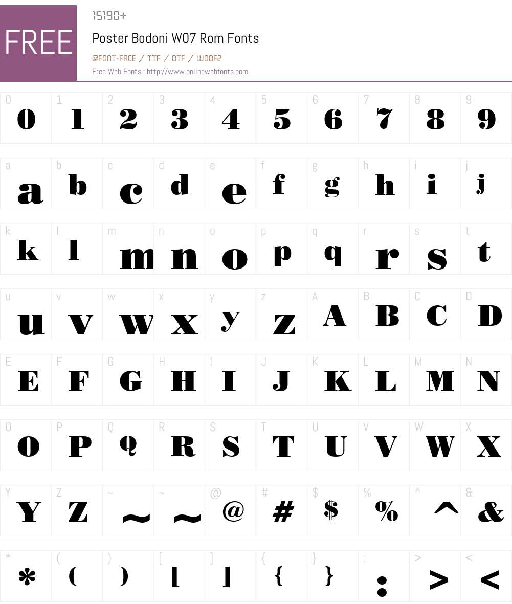 Poster Bodoni Font Screenshots