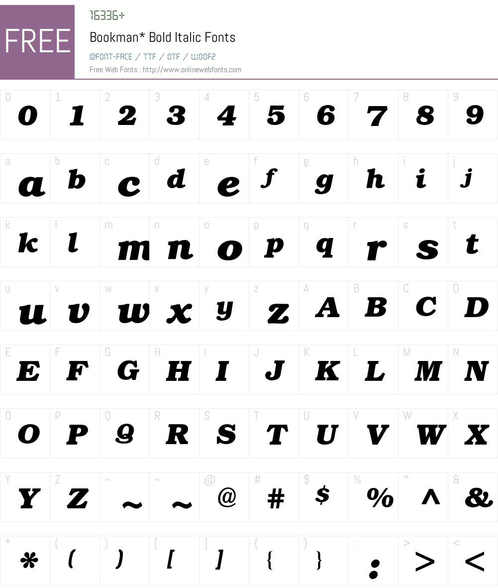 Bookman BQ Font Screenshots
