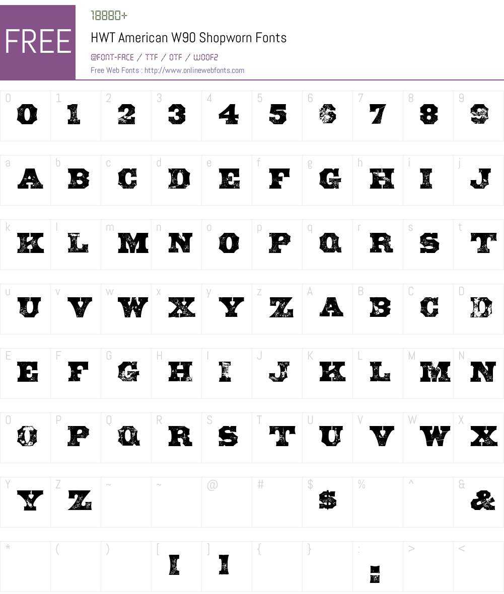 HWT American Font Screenshots