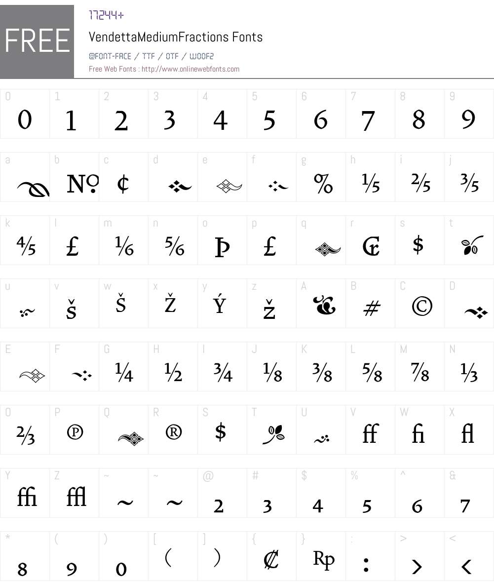 VendettaMedium Font Screenshots