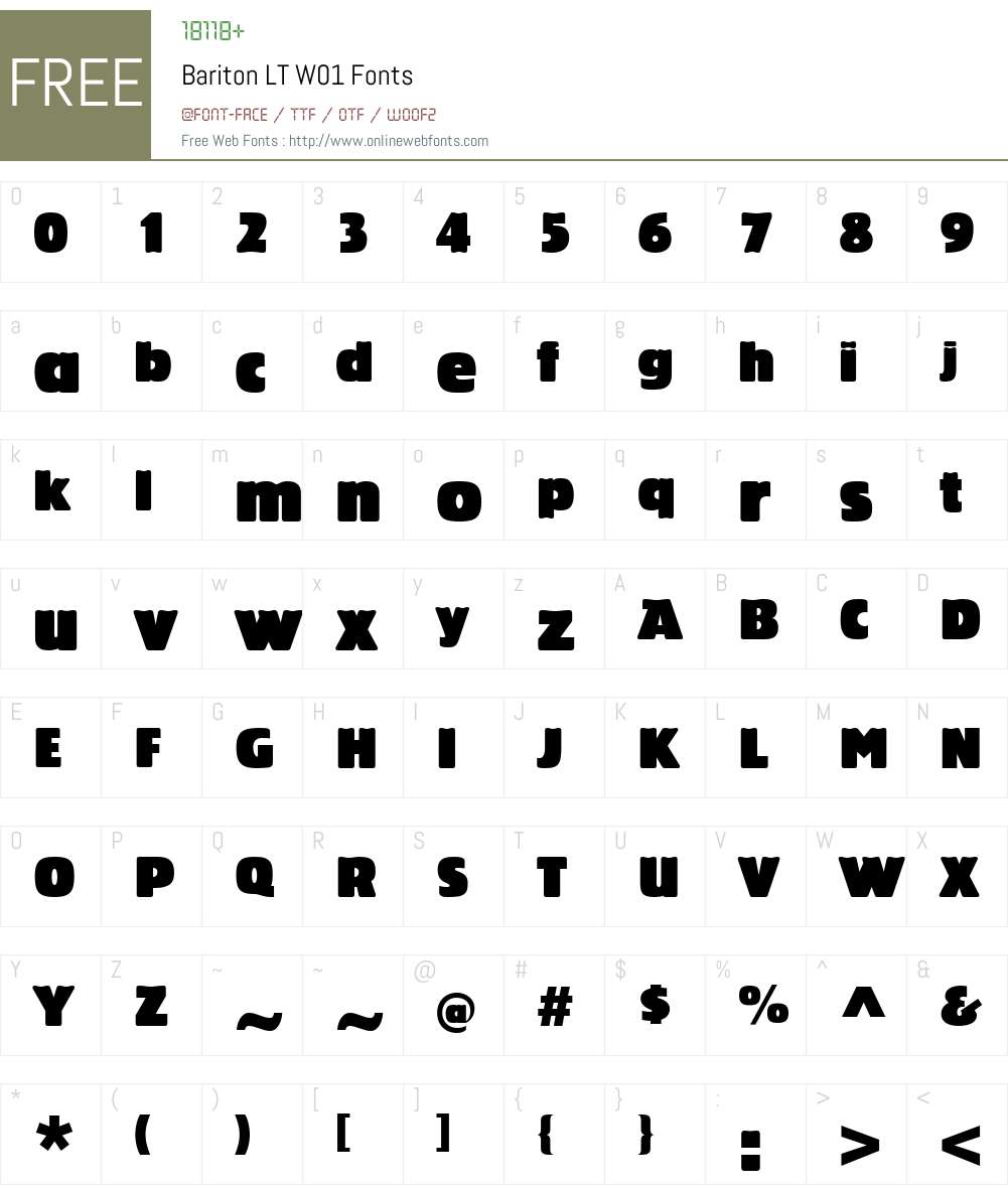 BaritonLTW01 Font Screenshots