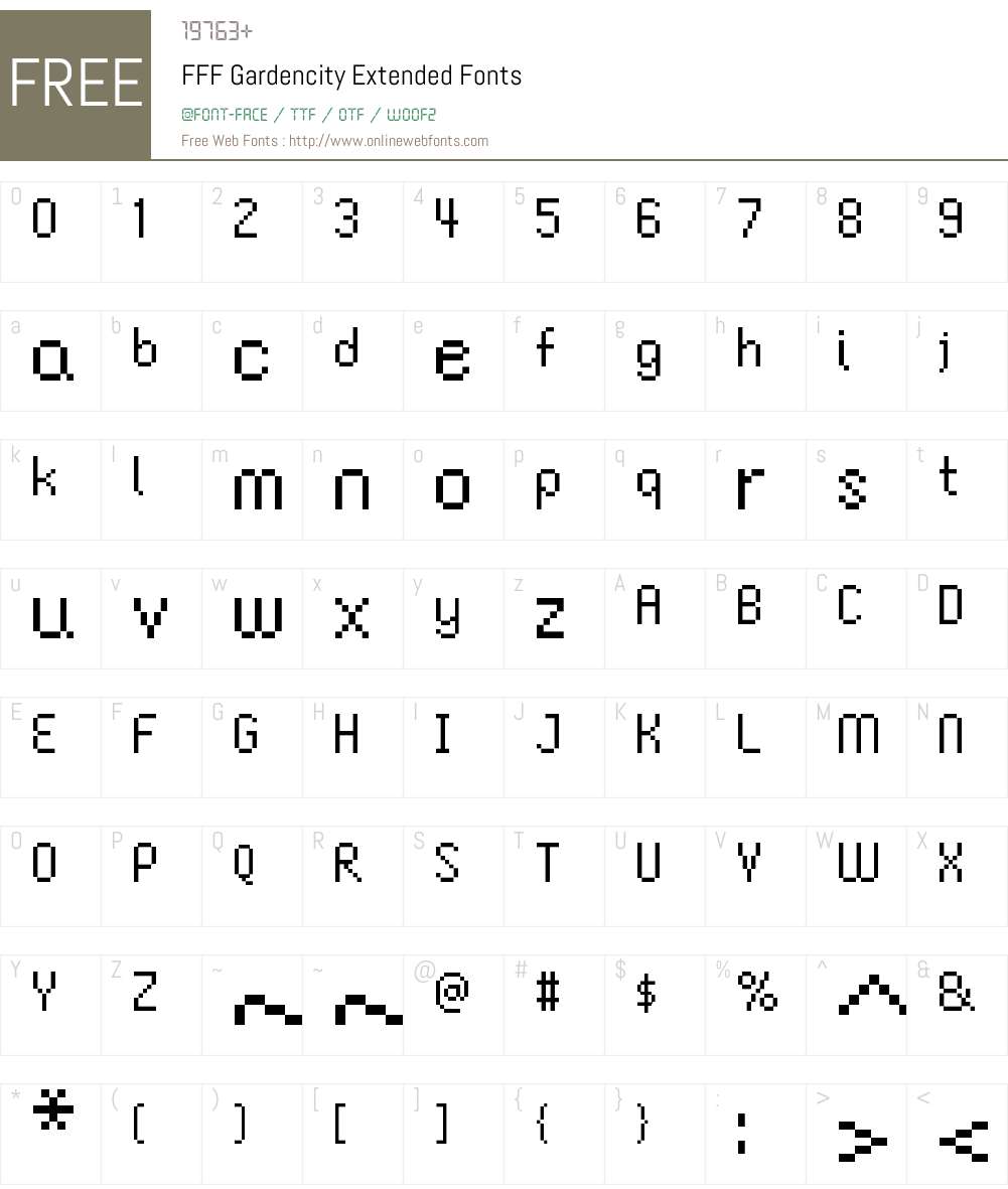FFF Gardencity Extended Font Screenshots