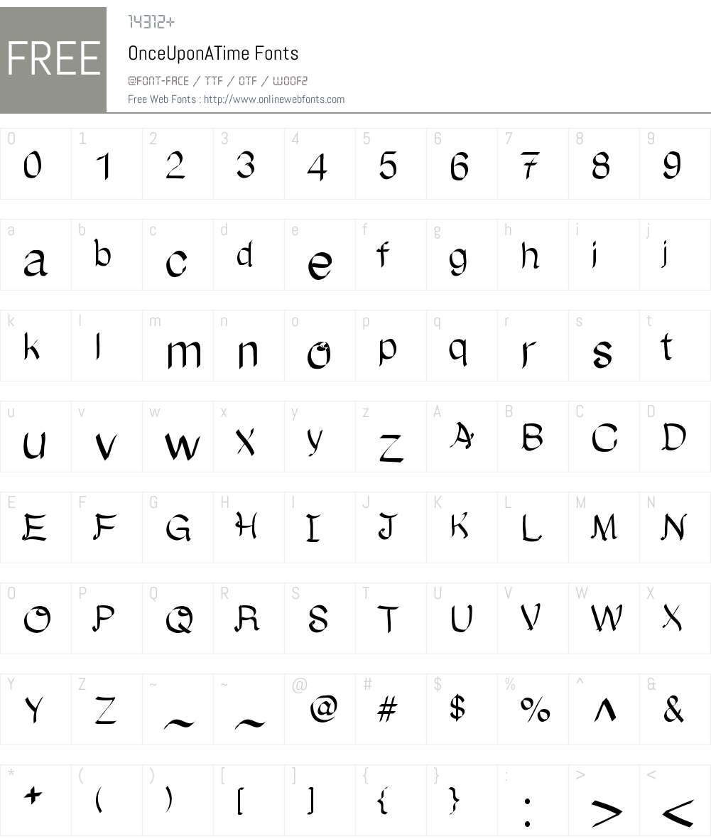 OnceUponATime Font Screenshots