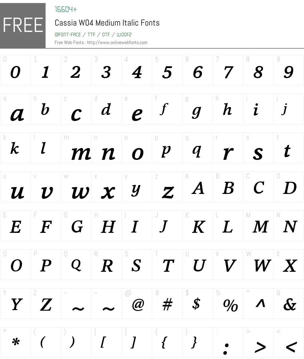 HT Cassia Font Screenshots