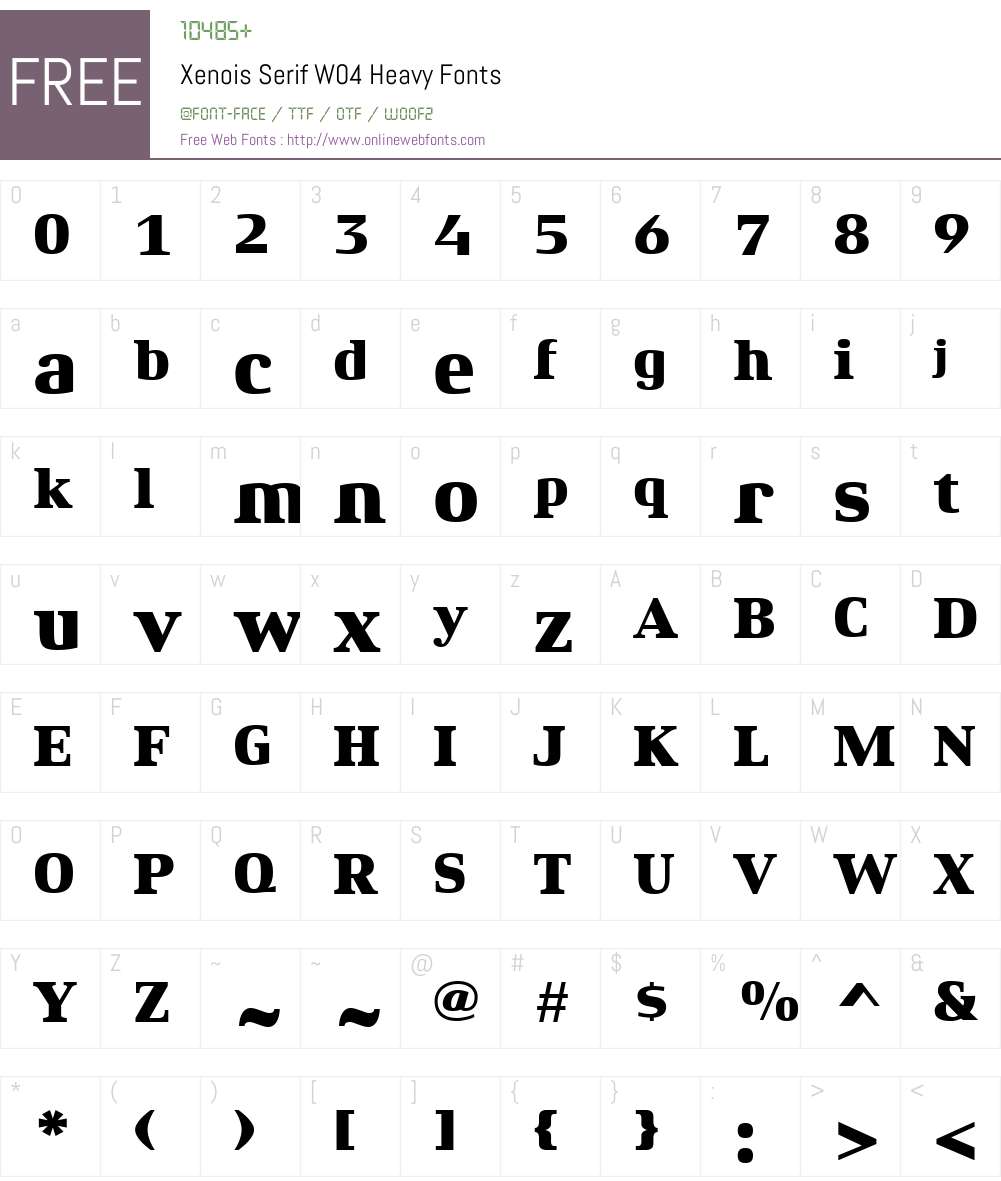 Xenois Serif Font Screenshots