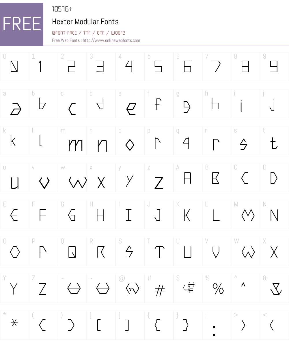 Hexter Modular Font Screenshots