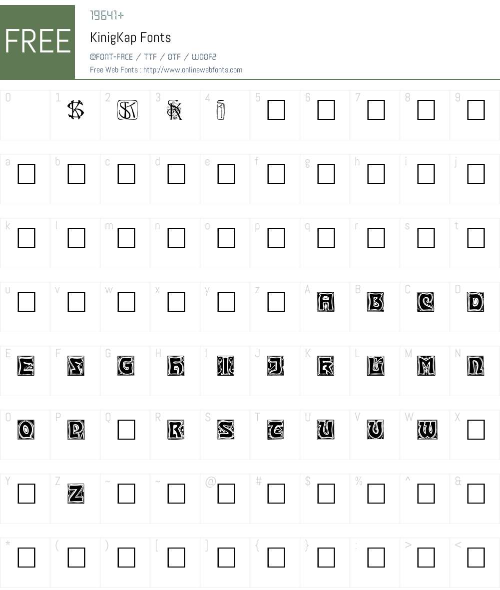 KinigKap Font Screenshots