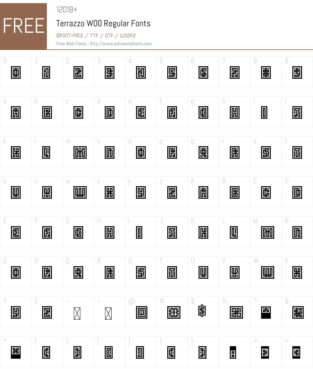TerrazzoW00-Regular Font Screenshots