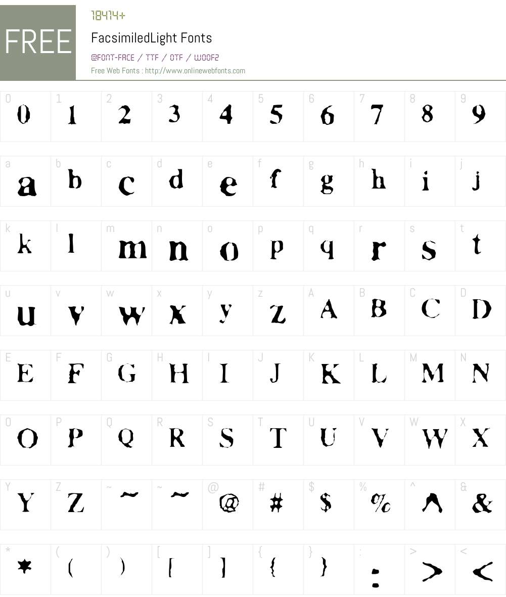 Facsimiled Font Screenshots