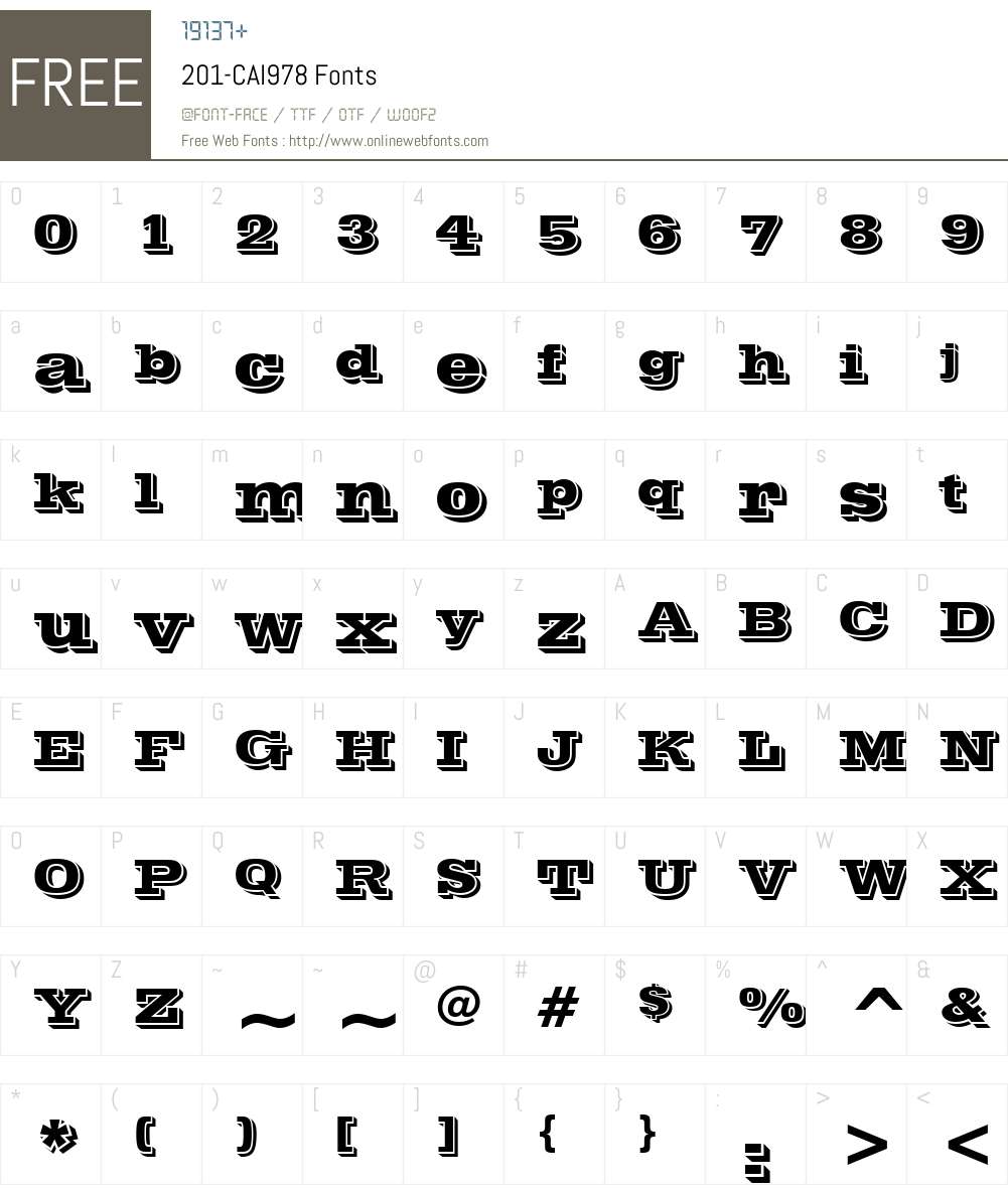 201-CAI978 Font Screenshots