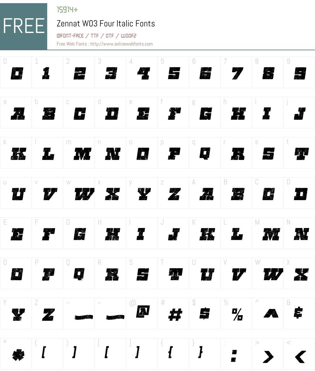 Zennat Pro Font Screenshots