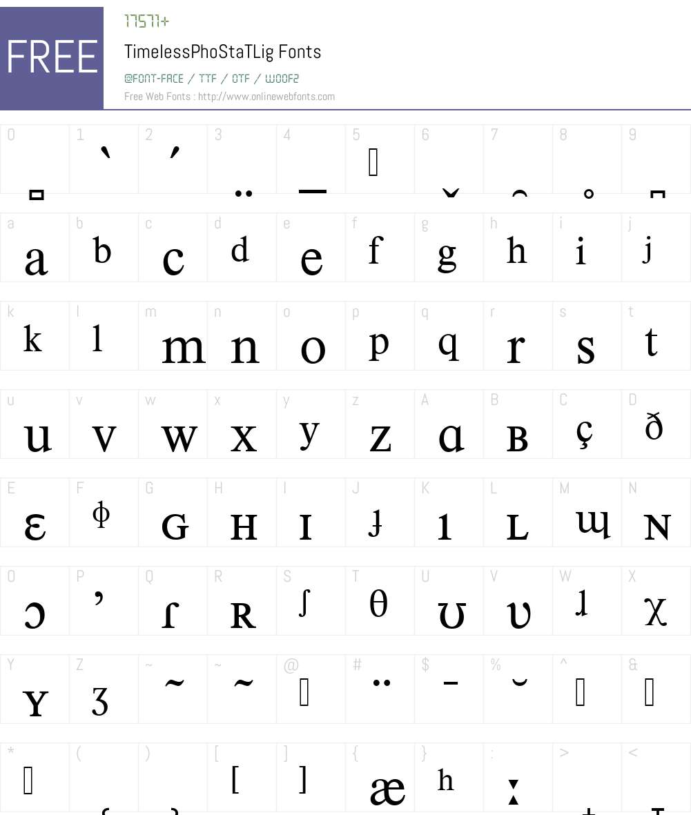 TimelessPhoStaTLig Font Screenshots