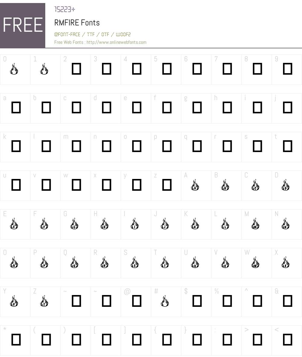 RMFIRE Font Screenshots