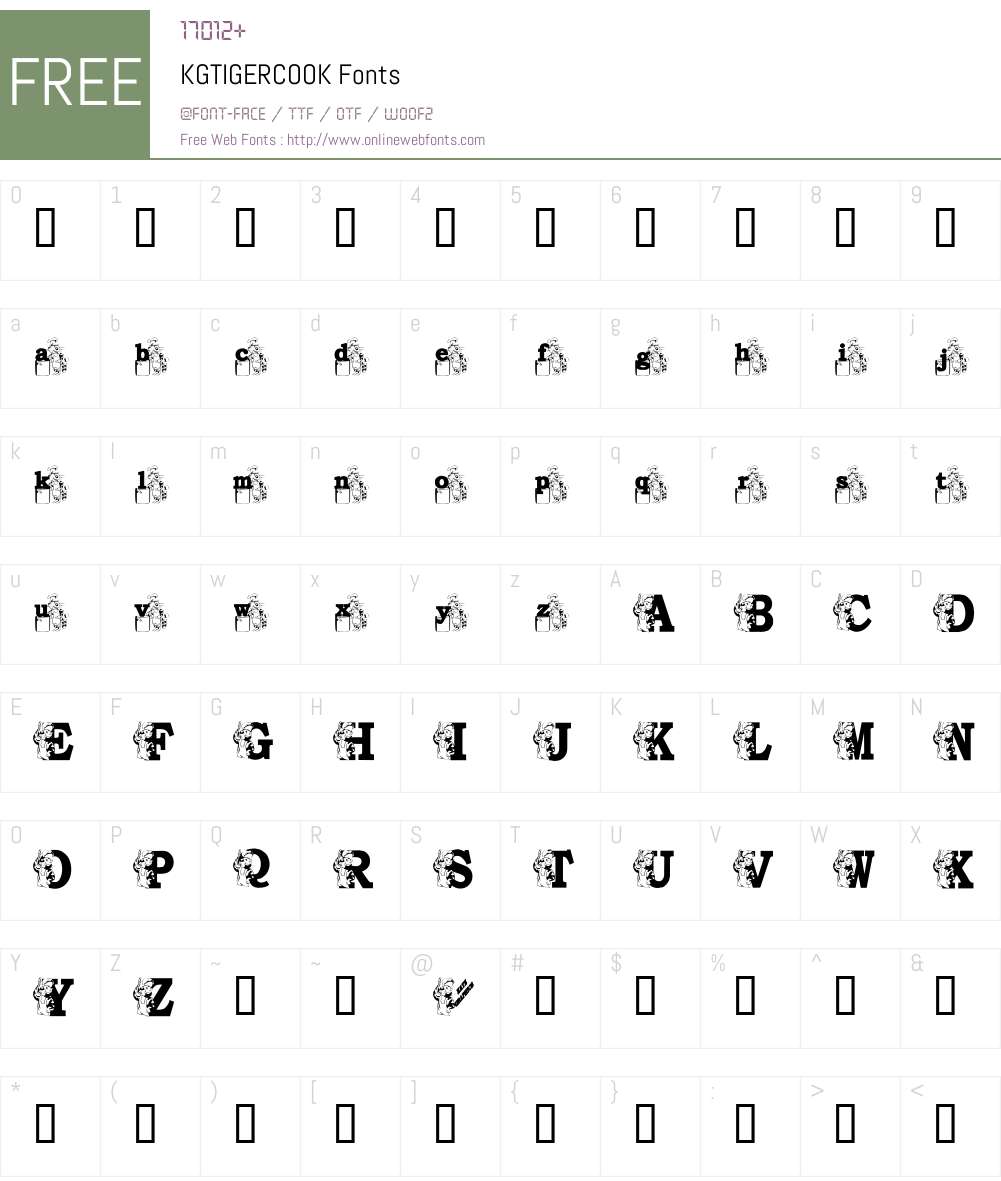 KGTIGERCOOK Font Screenshots
