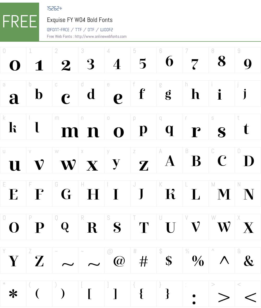 Exquise FY Font Screenshots