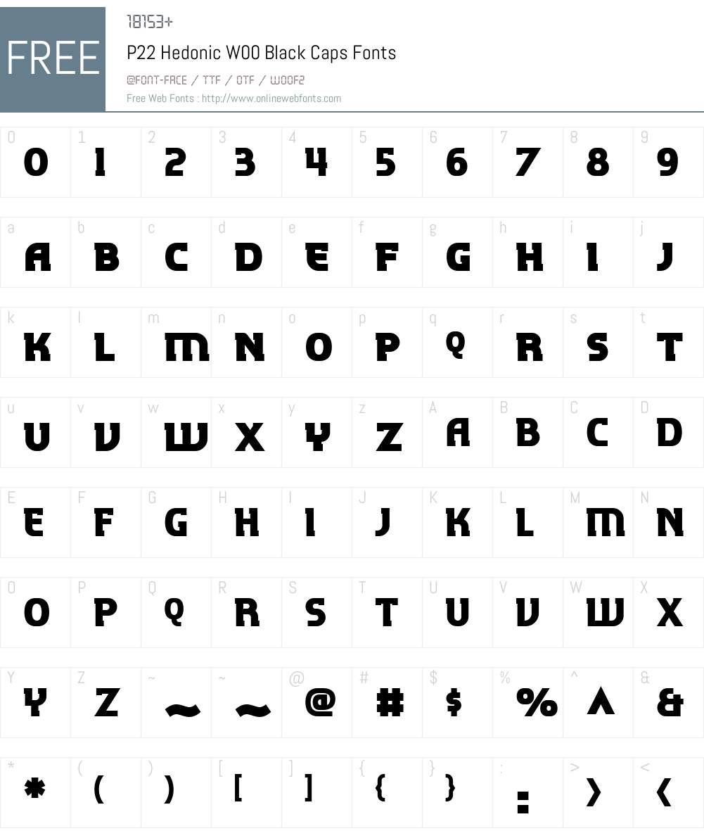 P22 Hedonic Font Screenshots